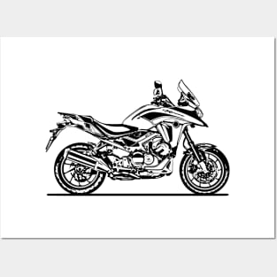 VFR800X Motorcycle Sketch Art Posters and Art
